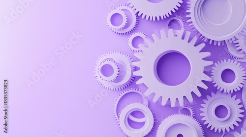 Wallpaper Mural Mechanical Gears on Lavender Background Macro Torontodigital.ca