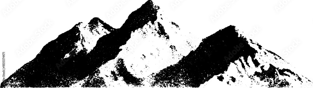 Obraz premium Angular ridge lines in black and white stencil art for urban design