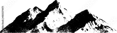 Angular ridge lines in black and white stencil art for urban design