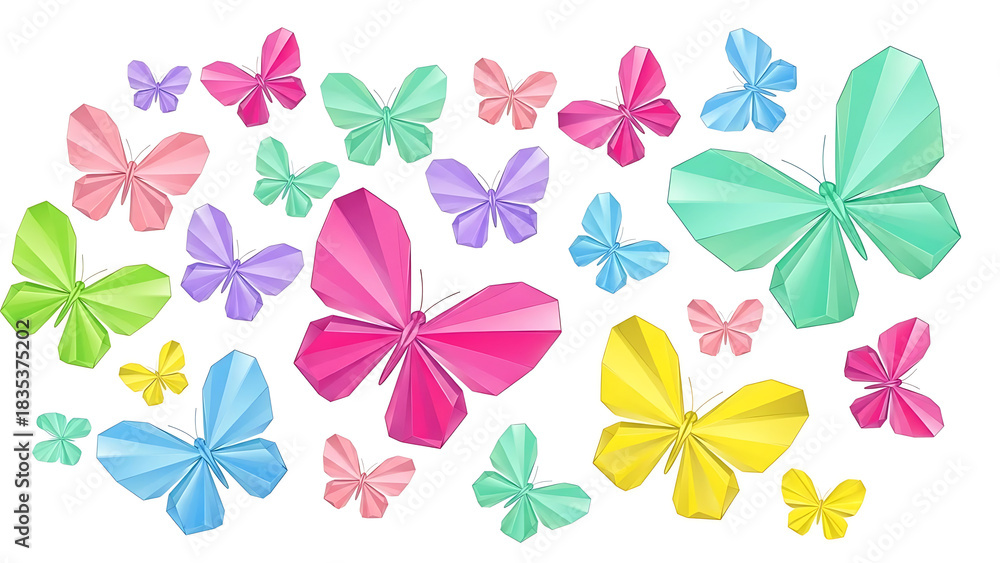 Fototapeta premium Colorful butterfly collection