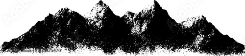 Chaotic jagged mountainous stencil composition in black and white for urban art design