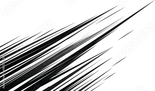 Black ink brush stroke on white background with transparent background abstract artistic