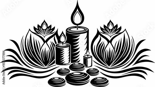 black and white candles