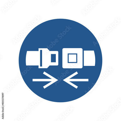 ISO 7010 M020 Wear Safety Belts Symbol. Mandatory Action Icon Seatbelt. Safety Sign Fasten Seatbelt. Mandatory Seatbelt Use Sign. Safety Pictogram Buckle Up. 