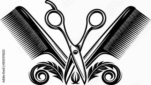 scissors and comb vector
