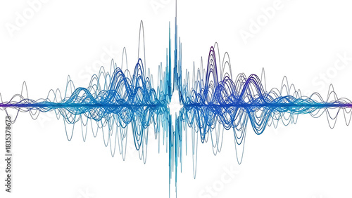 Abstract waveform pattern in blue and purple tones