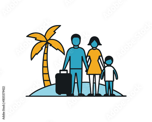 Family vacation vector illustration isolated on white background