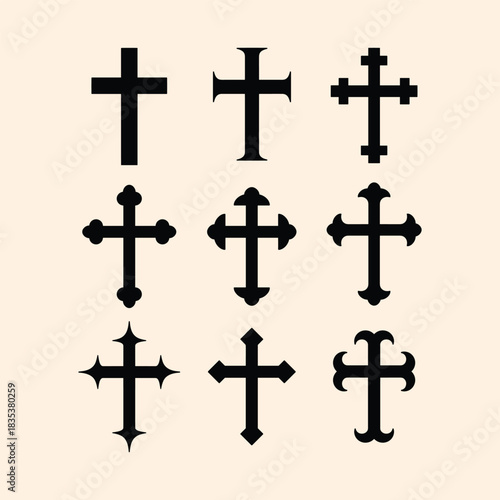 Religion cross symbols Christianity vector illustration