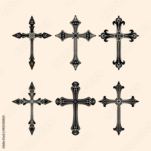 Religion cross symbols Christianity vector illustration
