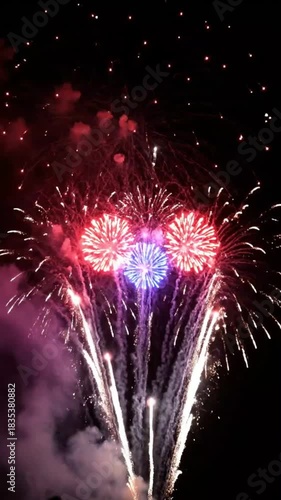 Fireworks in the sky, Celebration fireworks, New Year Fireworks.