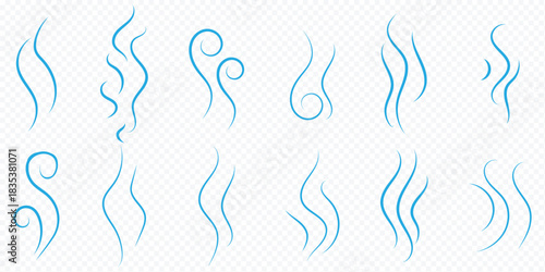 Smoke steam icon set vector. Hit stink, coffee, fragrance flame elements. Smoke smell, steam aroma heat symbol. vector illustration. Smoke smell, steam aroma heat icon illustration Hot vapor fire heat