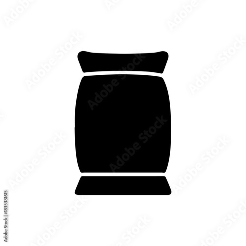Simple black silhouette of a large bag or sack