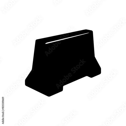 Black plastic traffic barrier for road construction and safety