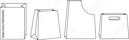 Paper bags shopping retail merchandise packaging design eco sustainable blank