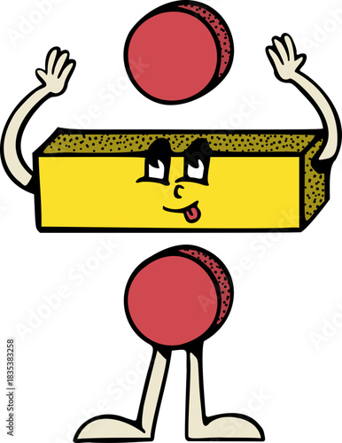 Divided By Math Symbol Character Mascot Vector Illustration