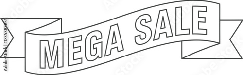 Mega sale banner ribbon promotion discount offer marketing retail shop price