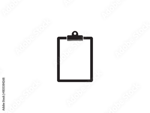 Black and white illustration of blank clipboard vector graphic design item