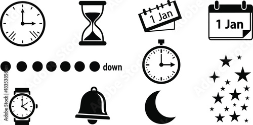 vector illustration of a clock vector for new year