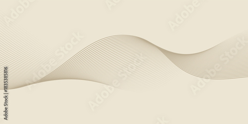 Abstract background with lines and waves. Web banner size. Element for design. Vector background for brochure, booklet, flyer, poster. Brown and beige gradient. Coffee, cafe eps10