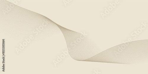 Abstract background with lines and waves. Web banner size. Element for design. Vector background for brochure, booklet, flyer, poster. Brown and beige gradient. Coffee, cafe eps10