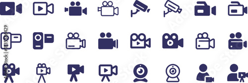 blue, equipment, assortment, design, production, film, technology, description:, camera, call, silhouette, collection, surveillance, monitoring, person, digital, modern, electronic, filmmaking, video