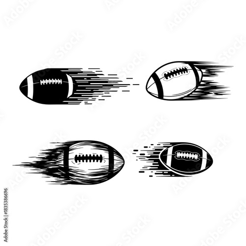 American football full speed silhouette pack