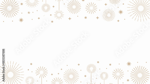 A delicate and whimsical border design featuring abstract floral elements and scattered dots against a clean white background perfect for invitations and decorative purposes