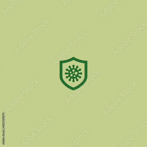Virus protection logo Icon flat vector design