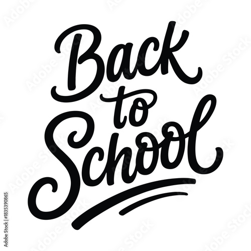 Back to School Hand Lettering Calligraphy Script Vector