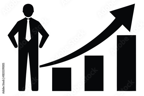 profit increase vector icon silhouette