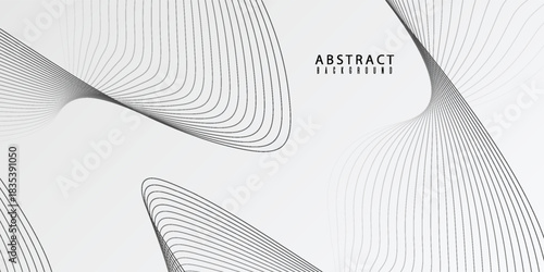 Abstract vector background with black wavy lines. simple presentation