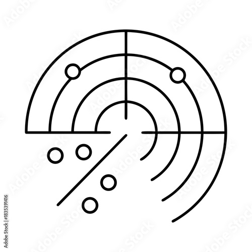 Radar Signal Outline Vector Illustration Transparent Background