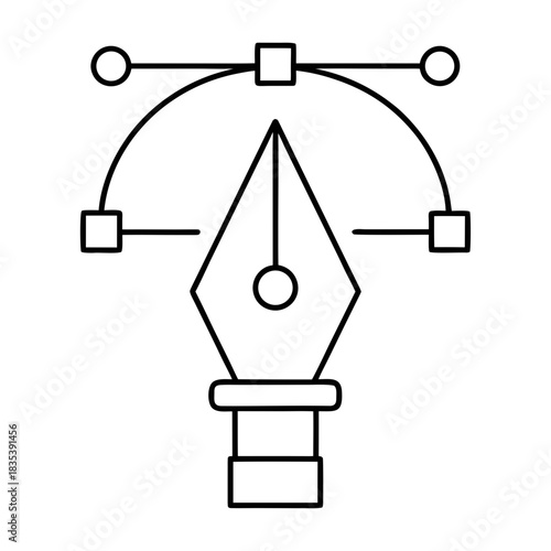Rendering Engine Outline Vector Illustration Transparent Background