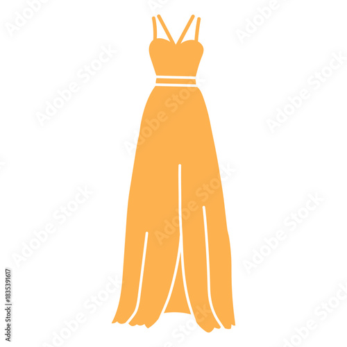 Yellow prom dress cut out