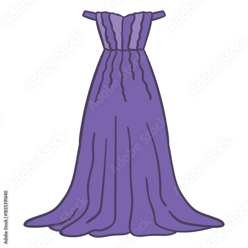 Long prom dress color stroke