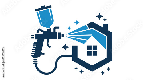 Home maintenance spray gun icon