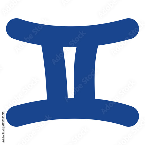 Gemini zodiac sign flat