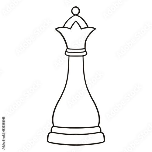 Queen simple chess piece stroke