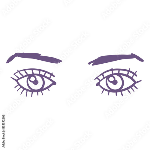 Open eyes front filled stroke