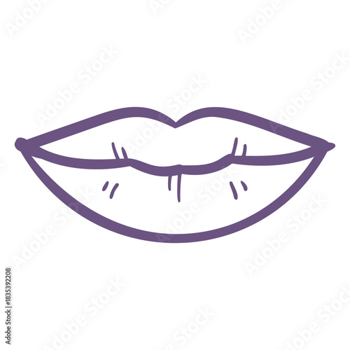 Closed mouth color stroke