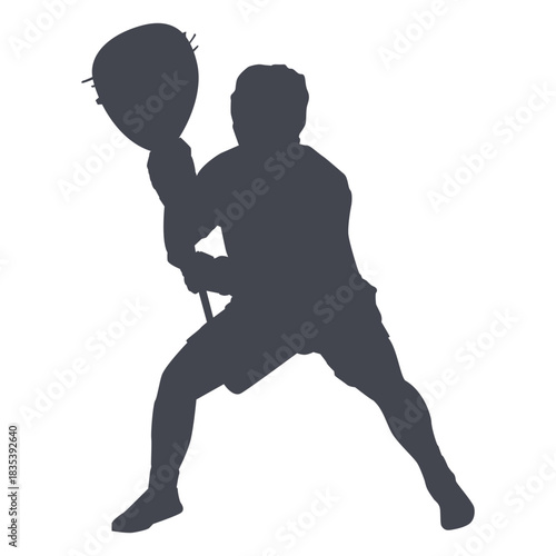Standing lacrosse goalkeeper silhouette