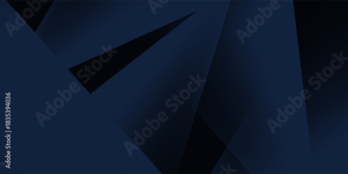 Modern black blue abstract background. Minimal. Color gradient. Dark. Web banner. Geometric shape. 3d effect. Lines stripes triangles.
