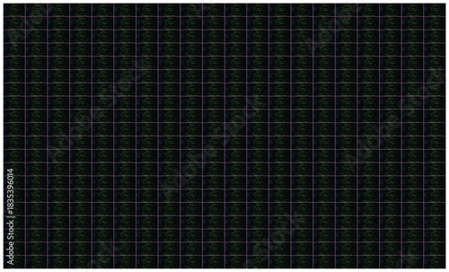 Digital glitch pattern grid with neon green and blue scan line texture creating abstract tech background, Abstract neon scan line texture forming a repeated glitch grid