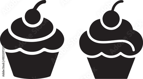 Set of ice cream illustrations, vector icons of cones, cups, and popsicles, isolated black and white or colorful designs for desserts, sweets, and summer treats