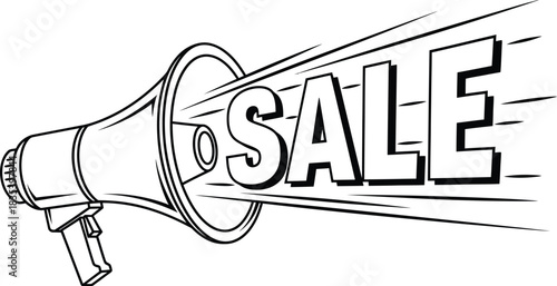 Sale megaphone promotion advertising announcement discount marketing retail offer