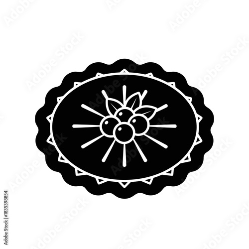 “Fruit Basket Icon – Fresh Produce Container Silhouette Vector”
