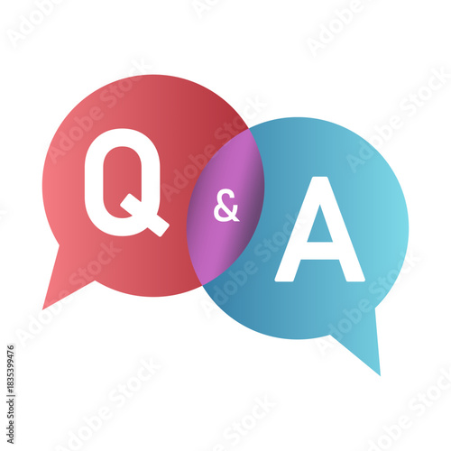 Speech bubbles illustration. Question and answer symbols. Communication Vector. Q and A dialog.