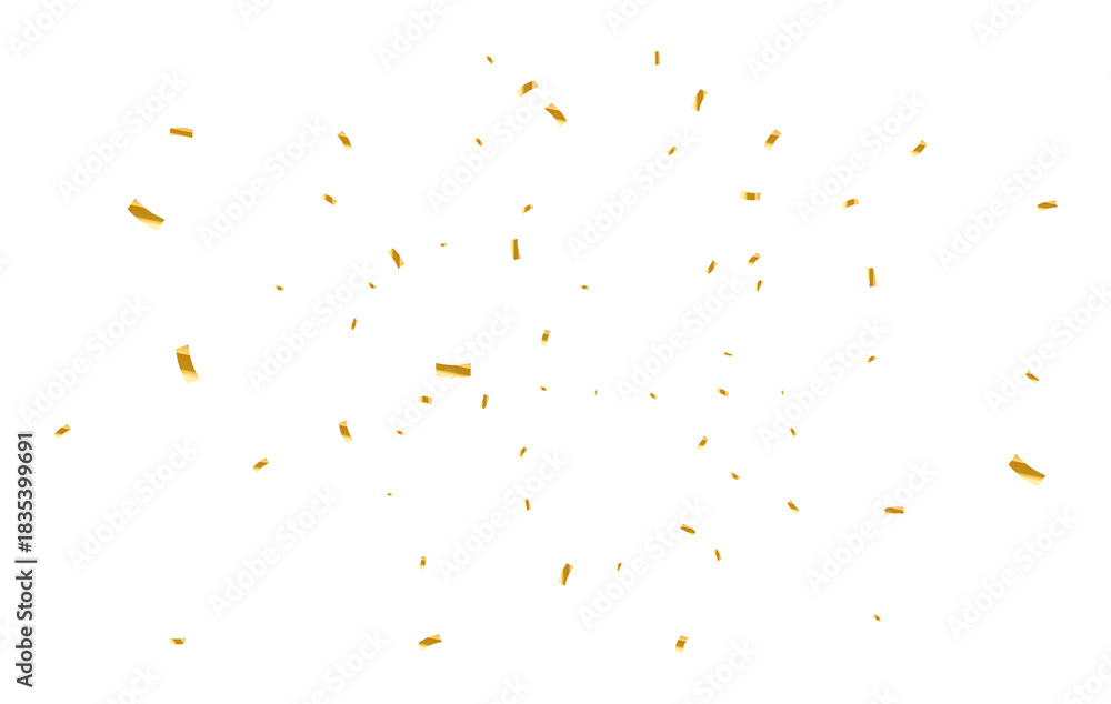 Obraz premium Gold confetti burst. PNG illustration of festive confetti background