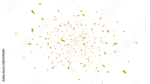 Gold confetti burst. PNG illustration of festive confetti background