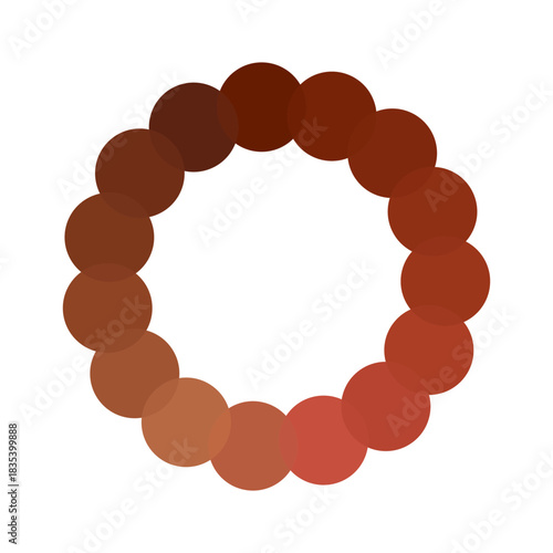 Brown circle palette. Gradient color shades. Round form Vector. Earthy tonal range.